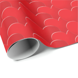 Papel De Presente Grande padrão de corações vermelhos Presente de