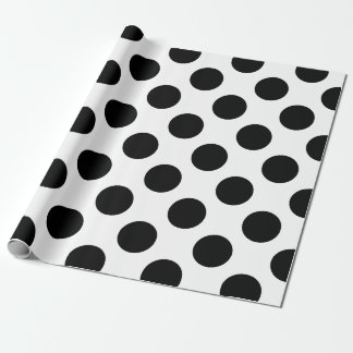 Papel De Presente Grande teste padrão de bolinhas preto