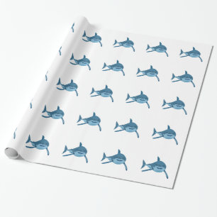 PAPEL DE PRESENTE GRANDE TUBARÃO BRANCO
