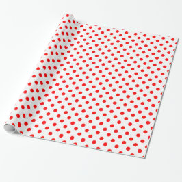 Papel De Presente Grandes bolinhas - vermelho no branco