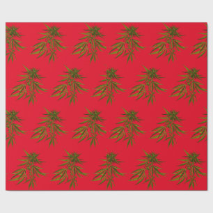 Papel De Presente Grandes Buds Verdes no Livro Vermelho Personalizad