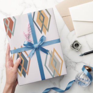 Papel De Presente Grandes Diamantes Triplos