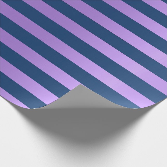 Papel De Presente Grandes Linhas Marinho Azul Ametista Roxo (Ponta)