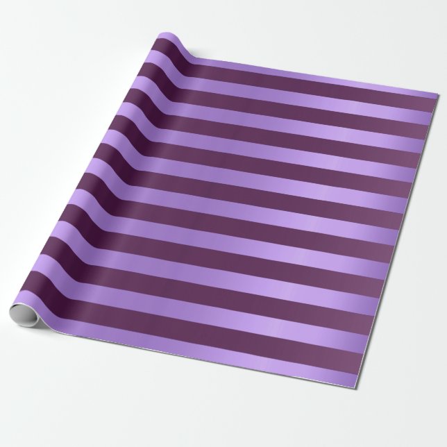 Papel De Presente Grandes Linhas Púrpura Monocrom Violeta (Desenrolado)