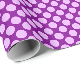 Papel De Presente Grandes pontos retrógrados - orquídea e roxo