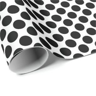 Papel De Presente Grandes pontos retrorreflectores - preto e branco