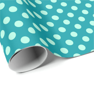 Papel De Presente Grandes pontos retros - aqua na turquesa