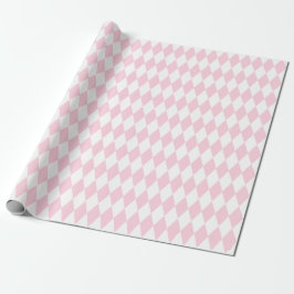 Papel De Presente Grandes Rosas claro e Harlequin Branco