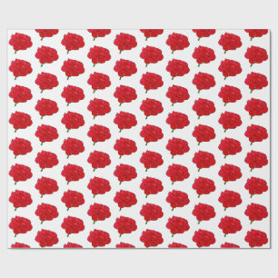 Papel De Presente Grandes Rosas Vermelhas