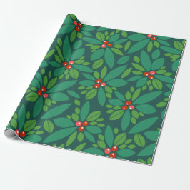 Papel De Presente Graphic Christmas Holly