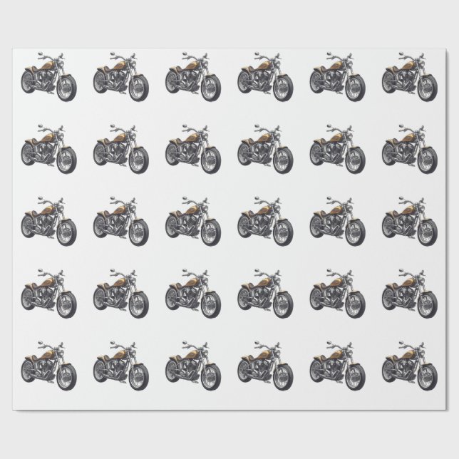 Papel De Presente Graphic Motorcycle (Aberto)