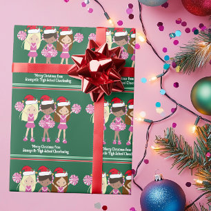Papel De Presente Grátis Cheerhead Squad Green - Natal Personalizado