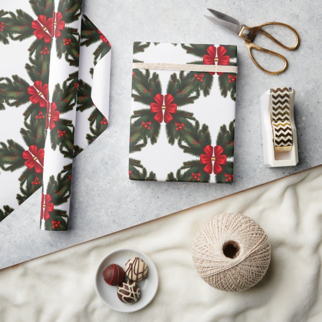 Papel De Presente Graus Vermelhos Dourados das Linhas Vermelhos do N (Artesanato)