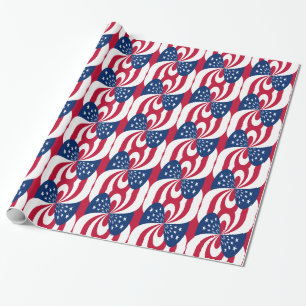 Papel De Presente Gravata Borboleta Bandeira Estrelada