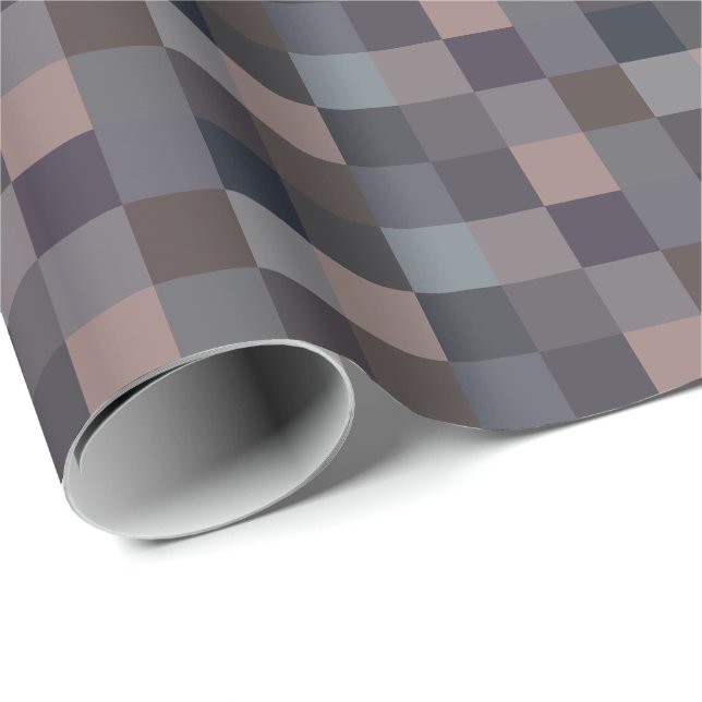 Papel De Presente Gray Color Checkerboard (Ponta do rolo)