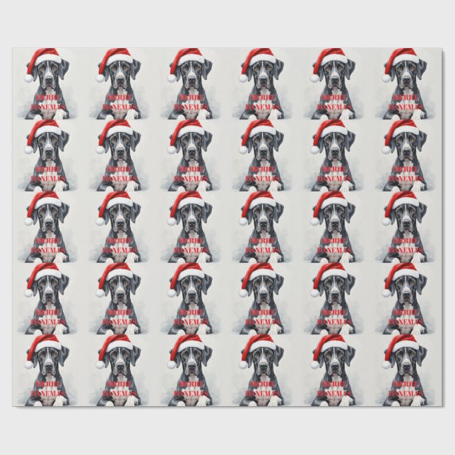 Papel De Presente Great Dane CHRISTMAS  (Aberto)
