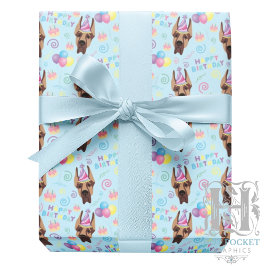 Papel De Presente Great Dane Wrapping Paper in Blue