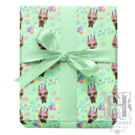 Papel De Presente Great Dane Wrapping Paper in Green