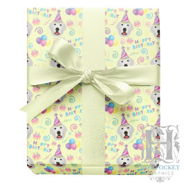 Papel De Presente Great Pyrenees Birthday Gift Wrapping Paper Yellow