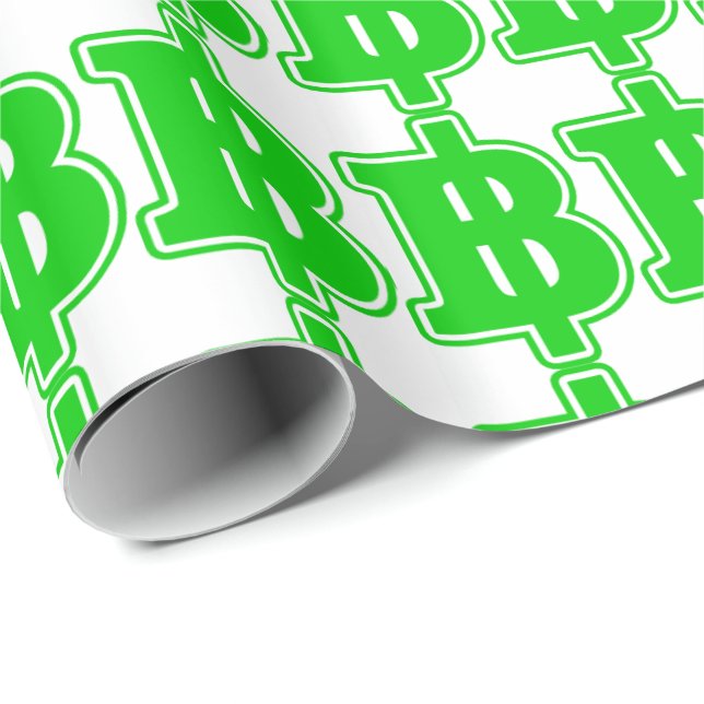 Papel De Presente GREEN BAHT SGN ฿ Moeda Tailandesa ฿ (Ponta do rolo)