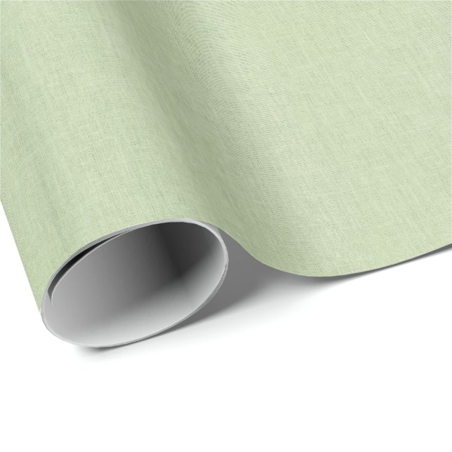 Papel De Presente Green Beige Linen Mimic Fabric Texture (Ponta do rolo)