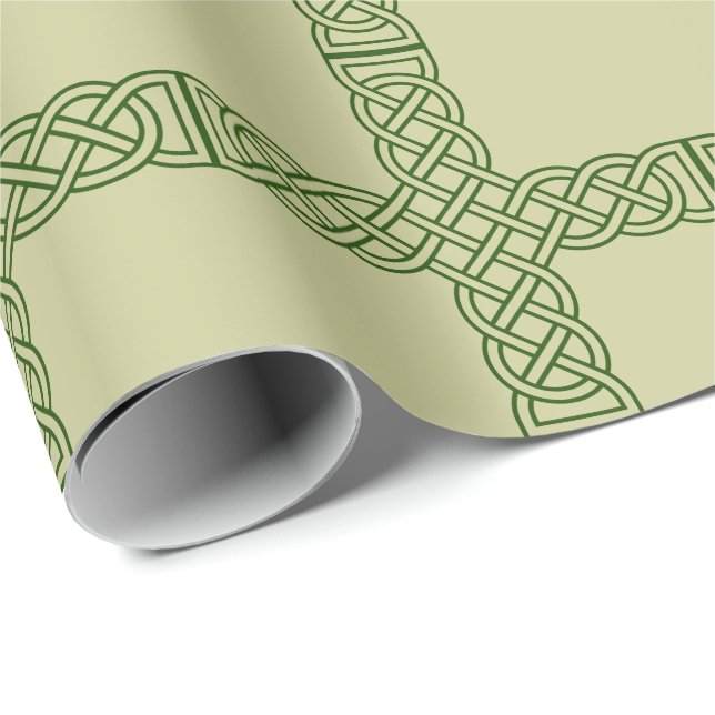 Papel De Presente Green Celtic Cross Irish Themed (Ponta do rolo)