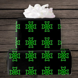 Papel De Presente Green Celtic Knot irlandês
