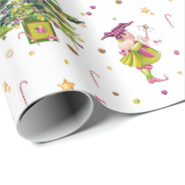 Papel De Presente Green Christmas Elf gift wrap by Tonkinson