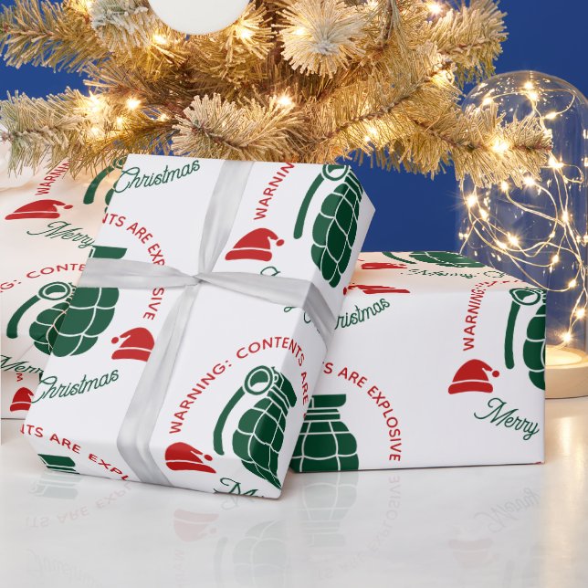Papel De Presente Green Grenade Christmas Wrapping Paper (Feriados)