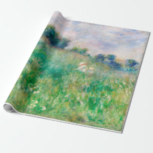 Papel De Presente Green Meadow by Renoir Impressionist Painting
