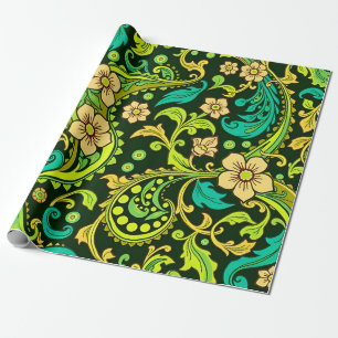 Papel De Presente Green Paisley Pattern