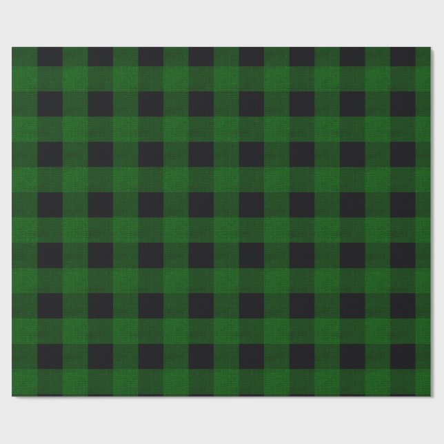 Papel De Presente Green Plaid (Aberto)