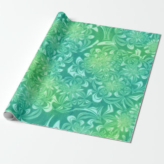 Papel De Presente Green Swirly Christmas