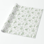 Papel De Presente Green Toile De Jouy Vintage Floral Chinoiserie<br><div class="desc">Transforme sua celebração com nossa Coleção de Decores do Partido Toile de Jouy Verde. Este elegante conjunto apresenta intrincadas flores silvestres, pássaros e borboletas, todas meticulosamente concebidas para criar uma atmosfera sofisticada e eterno. Com florais detalhados e uma rica paleta verde-oliva, essa coleção adiciona um toque de beleza refinada a...</div>