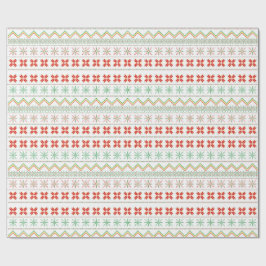 Papel De Presente Green-Yellow-Red Pixel knit Pattern
