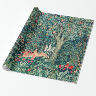 Papel De Presente GREENERAÇÃO,ANIMAIS FLORESTAIS Orelam, Floral Verd