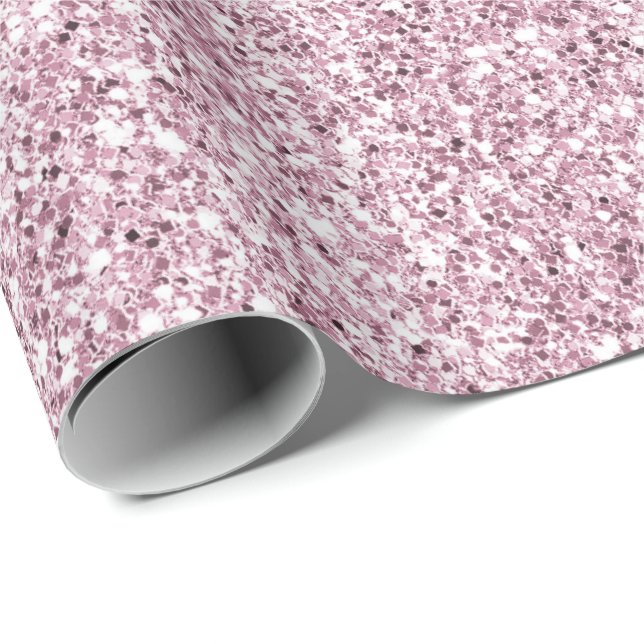 Papel De Presente Grelha Glitter Girly Pink (Ponta do rolo)