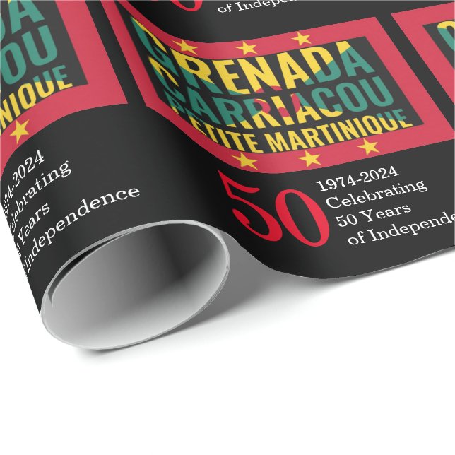 Papel De Presente GRENADA 50º aniversário da Independência Personali (Ponta do rolo)