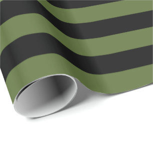 Papel De Presente Greve Verde-Azeite/Preta