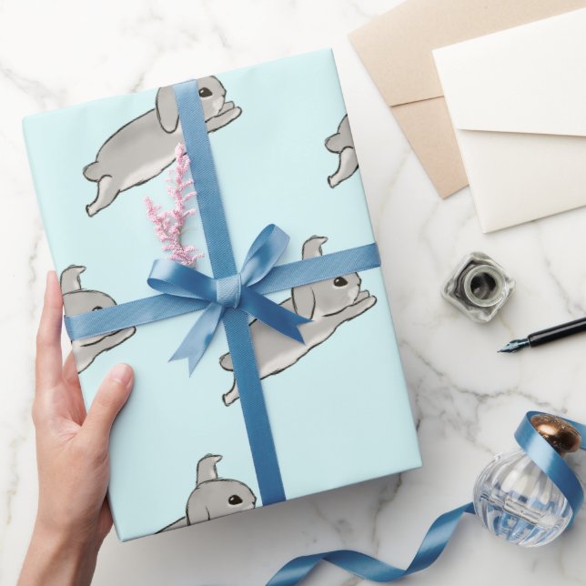 Papel De Presente Grey bunny  (Presentear)