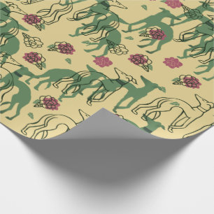Papel De Presente Greyhounds e Rosa Rosa de Greyhound Primavera
