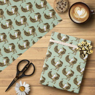 Papel De Presente Grifo Fantasia Marrom Majestoso Grifo Mitológico