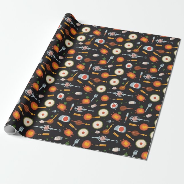 Papel De Presente Grillin' e Chillin' Pattern (Desenrolado)