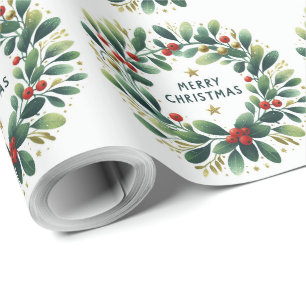 Papel De Presente Grinalda de Natal de Viscaia