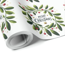 Papel De Presente Grinalda de Natal de Viscaia