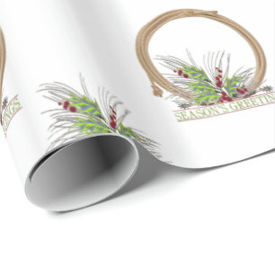 Papel De Presente Grinalda ocidental do Natal da corda do vaqueiro