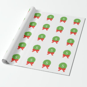 Papel De Presente Grinalda vermelha & verde customizável do