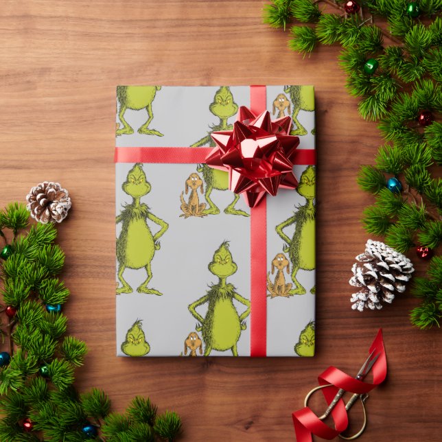 Papel De Presente Grinch | Max & Posição do Grinch (Presente de Natal)