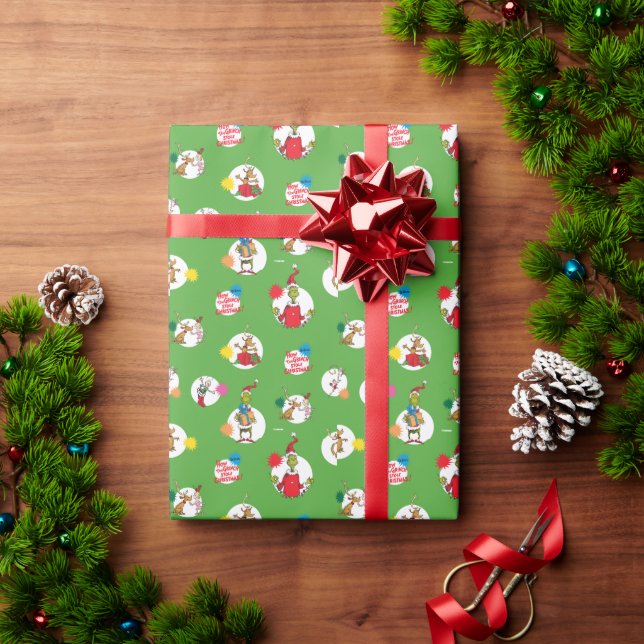 Papel De Presente Grinch | Padrão de Pontos de Natal (Presente de Natal)