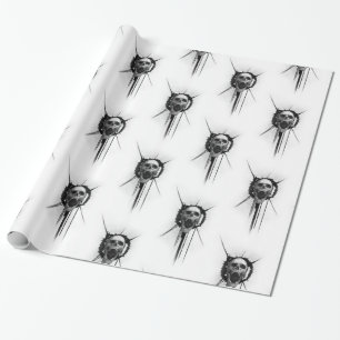 Papel De Presente Gritando papel de moldagem do crânio